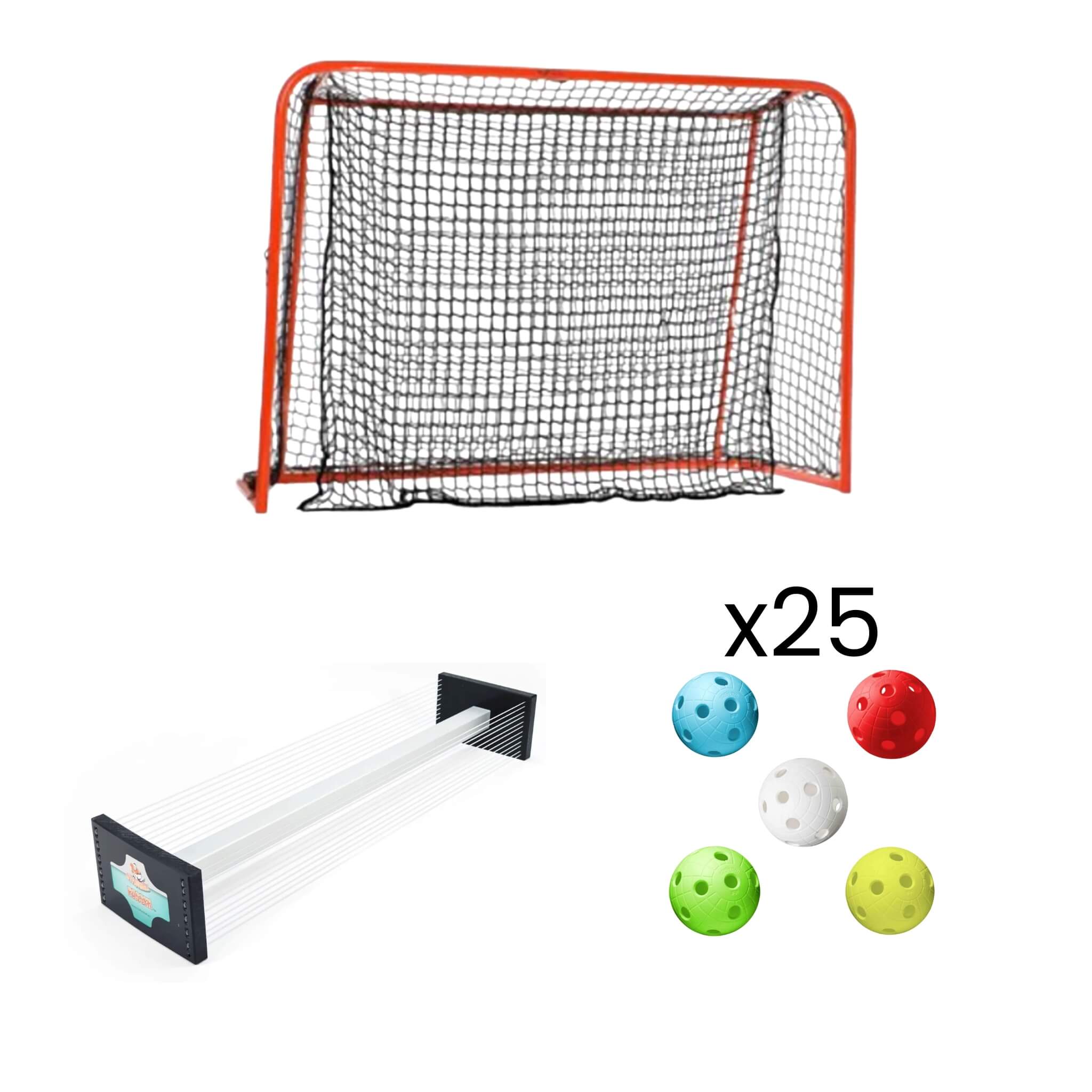 Träningspaket: Innebandymål 115 x 160 cm (ihopfällbar) - Passer PRO - Crater MIX 25-pack-Innebandy24