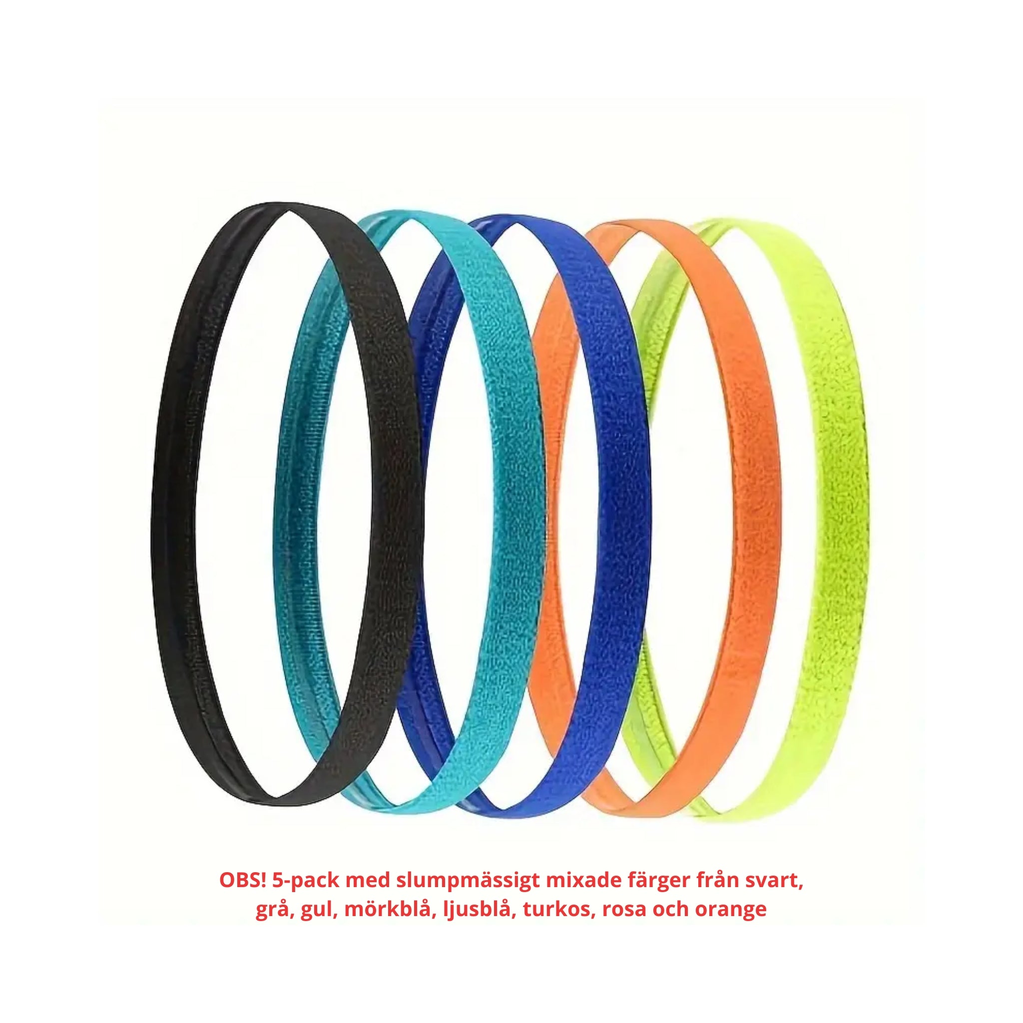 Innebandy24 Hårband 5-pack Mixed Colours-Innebandy24