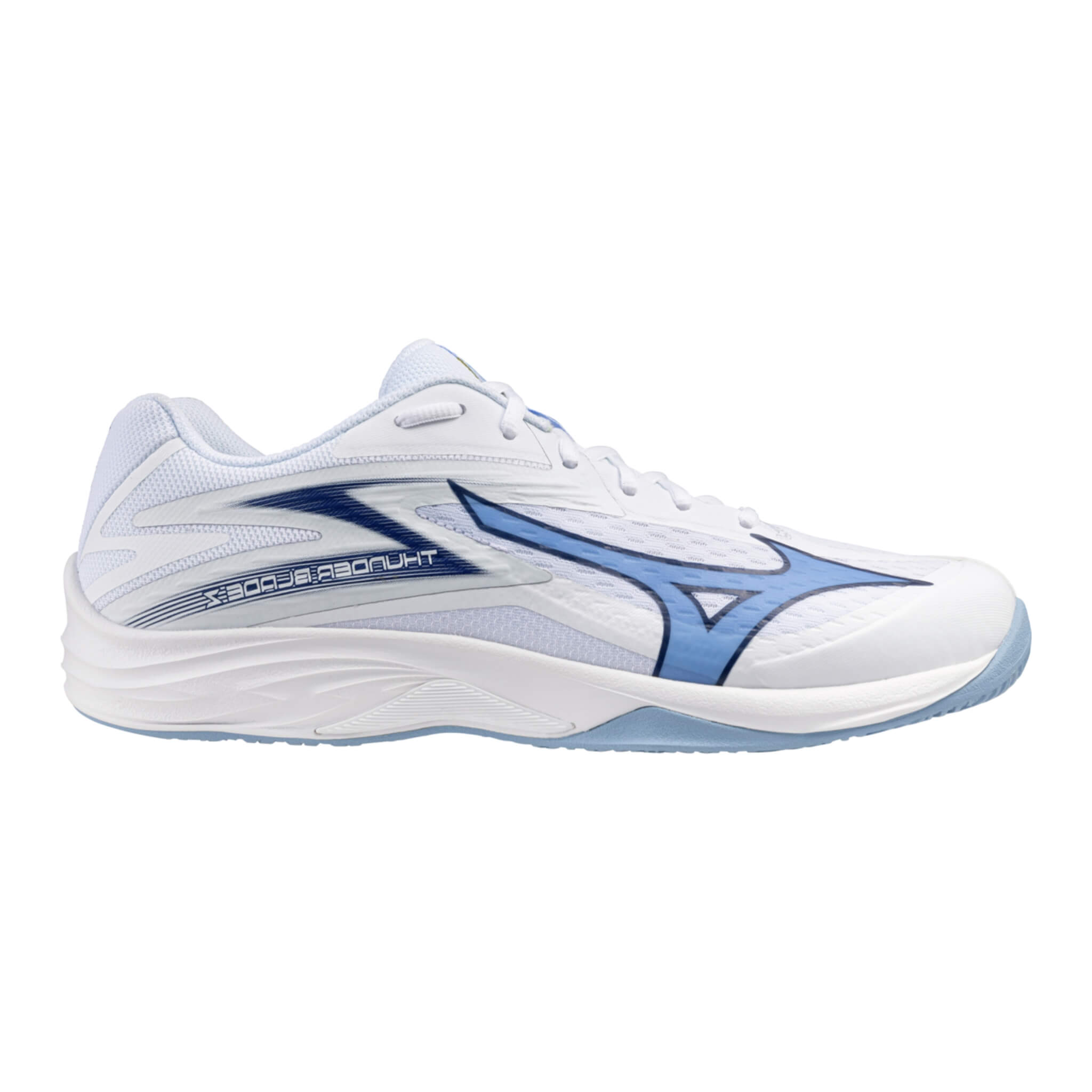 Mizuno Innebandyskor Thunder Blade Z White/Bellwether Blue/Bel Air Blue-Innebandy24