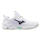 Mizuno Floorball Shoes WAVE Stealth Neo 2 White/Black/Frozen Emerald