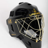 Unihoc Målvaktshjälm ALPHA PRIME Evolab Black/Gold