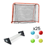 Träningspaket: Innebandymål 115 x 160 cm (ihopfällbar) - Passer Saucer - Crater MIX 25-pack-Innebandy24