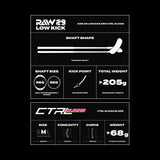 Fat Pipe Floorball Stick RAW 29 Low Kick CTRL SLICKS Coal Black/Space Grey