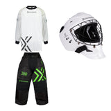 Oxdog Goalie Pack XGUARD/X2 SR: Helmet, Shirt, Pants White/Black/Green