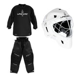 Unihoc Goalie Pants ALPHA Evolab SR: Helmet, Shirt & Pants Black/Silver/White