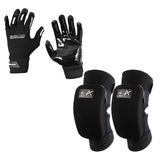 Unihoc Goalie Pack EVOLAB/ALPHA SR: Gloves & Knee Pads (Firm) Black