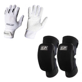 Unihoc Goalie Pack EVOLAB/ALPHA SR: Gloves & Knee pads (Soft) White