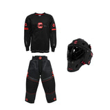 Zone Goalkeeper Kit SR: Jersey, Pants, and Helmet PRO Black/Red