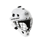 Unihoc Målvaktshjälm INFERNO 44 White (Round Cage), Vit målvaktshjälm från Unihoc